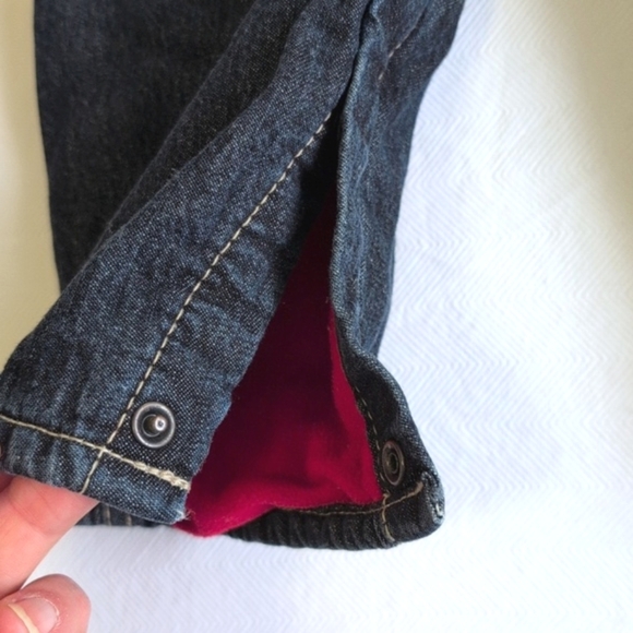 oshkosh b'gosh vestbak fleece lined dark wash denim overalls 24 months baby boy - Picture 11 of 11